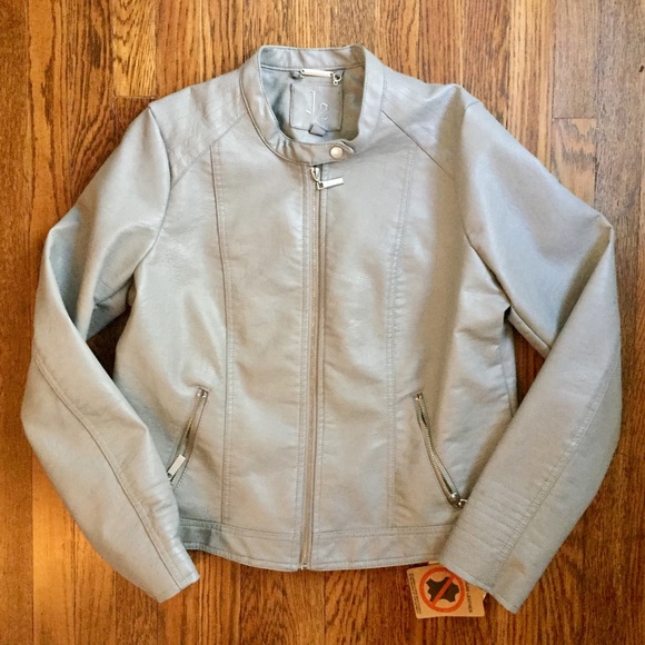 J2 Gray Vegan Leather Jacket - Picture 1 of 5